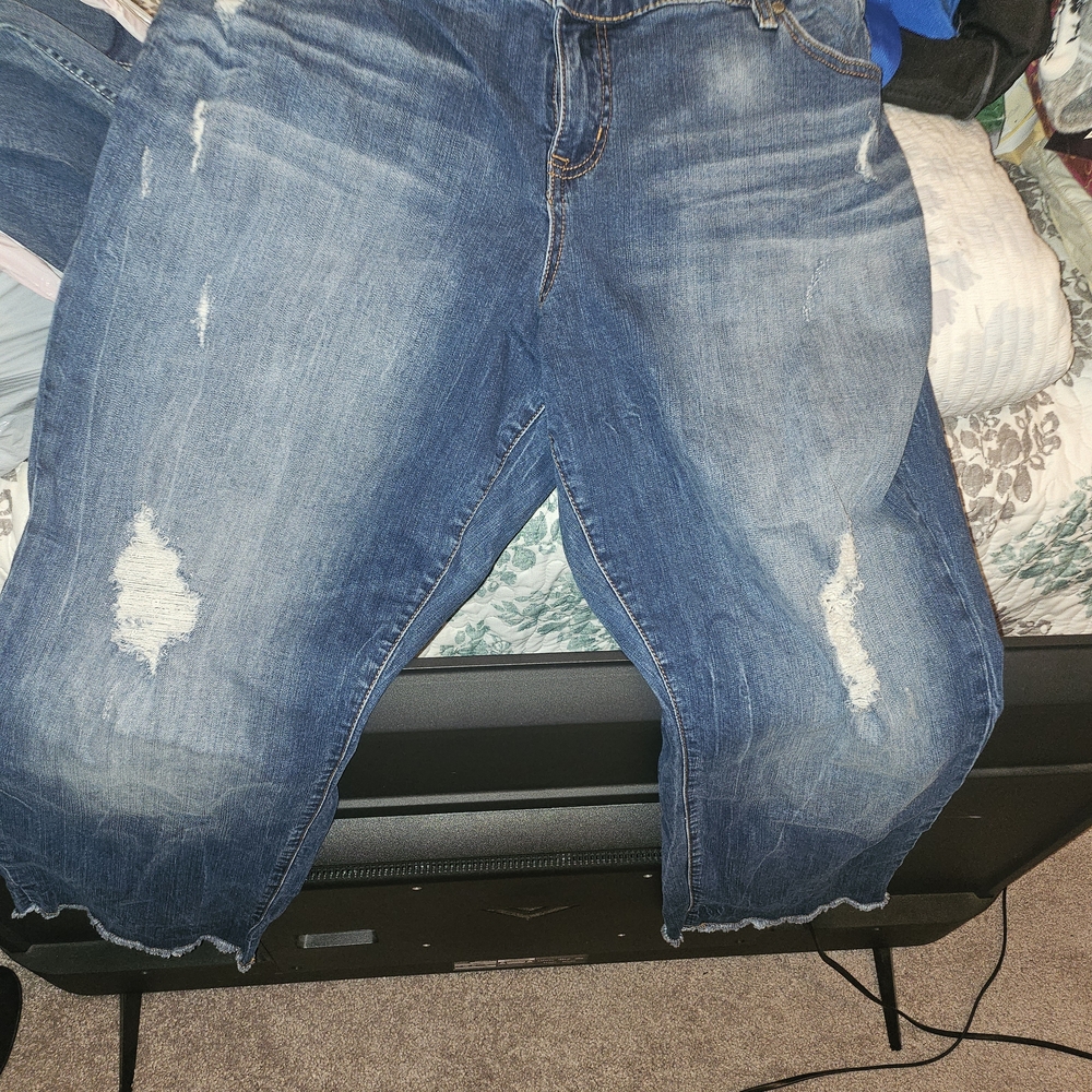 Torrid Blue Distressed Boyfriend Jeans